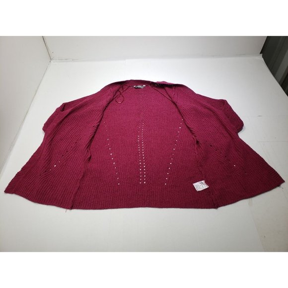 Members Mark Comfortable Open Front Chenille Cardigan Sweater Burgundy Size S - Picture 5 of 10